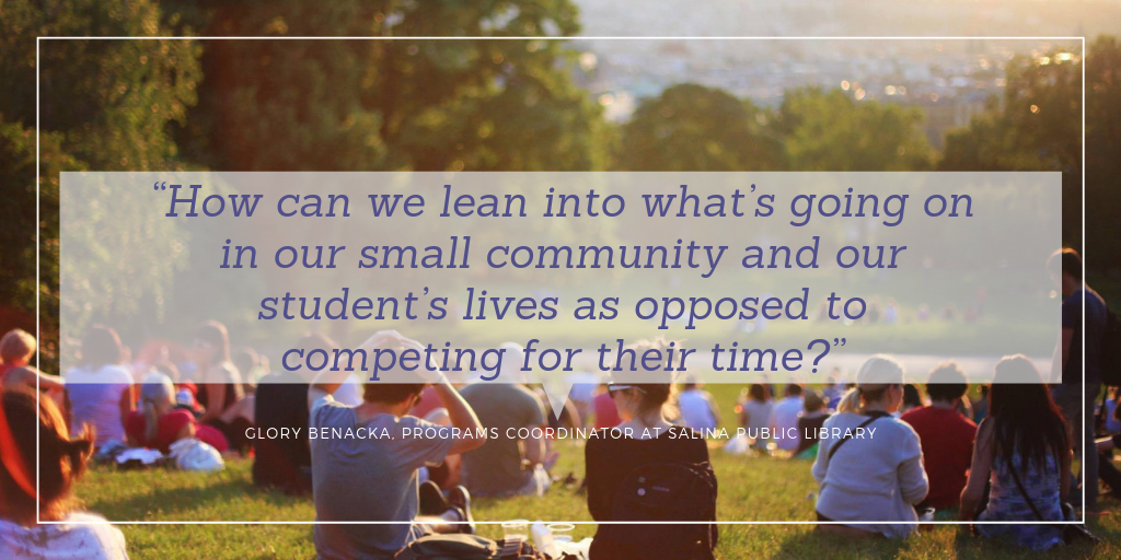 “How can we lean into what’s going on in our small community and our student’s lives as opposed to competing for their time?”