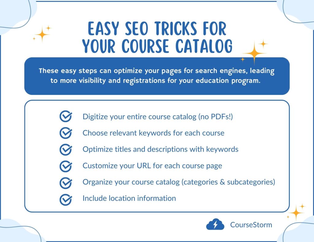 Easy SEO Tricks for Your Course Catalog
