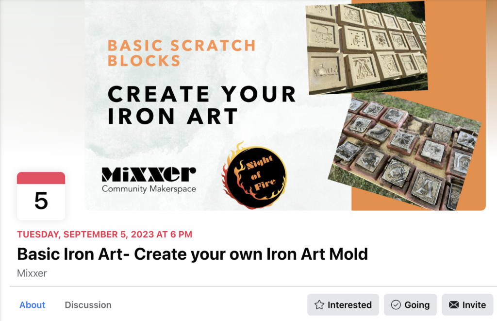 Mixxer Iron Art Event on Facebook